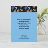 Space Age Retro Multifarbiges Muster-Party Einladung (Stehend Vorderseite)