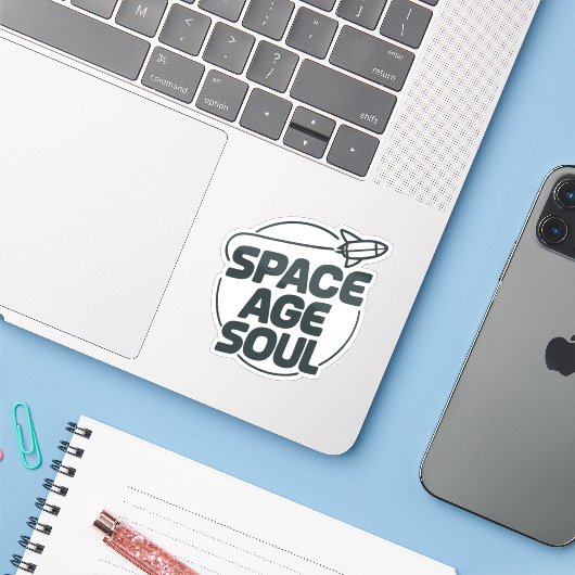 Space Age Soul Aufkleber (Laptop mit iPhone)