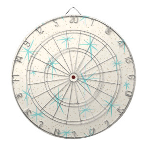 Space Age Türkis Sternenexplosionen Dart Board Dartscheibe