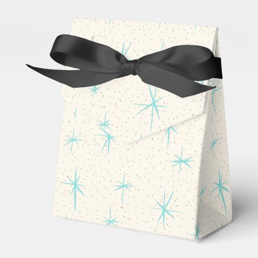 Space Age Türkis Sternenexplosionen Geschenkbox Geschenkschachtel (Vorderseite)