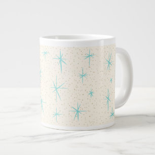 Space Age Türkis Sternenexplosionen Jumbo-Mug Jumbo-Tasse