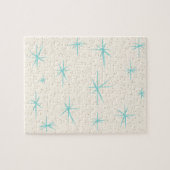 Space Age Türkis Sternexplosionen Puzzle (Horizontal)