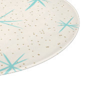 Space Age Turquoise Sternexplosion Cutting Board Schneidebrett (Ecke)