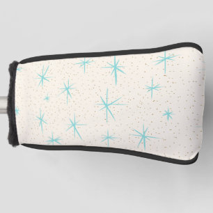 Space Age Turquoise Sternexplosionen Putter Cover Golf Headcover