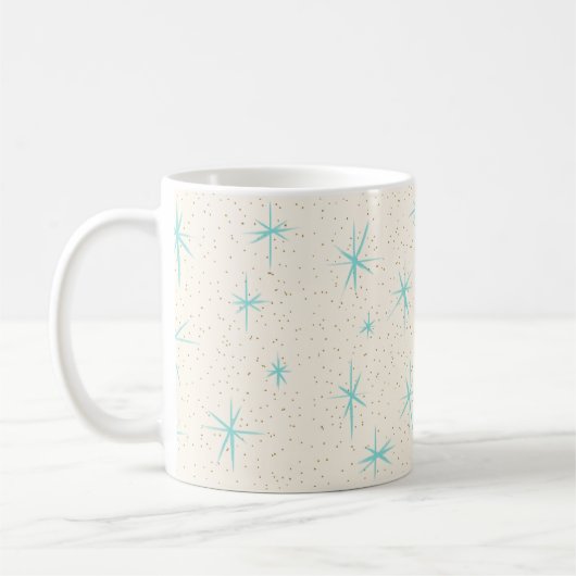 Space Age Turquoise Sternexplosionen Tasse (Links)