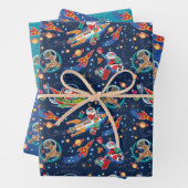 Space Age Weihnachtswrapping Paper Geschenkpapier Set (Beispiel)