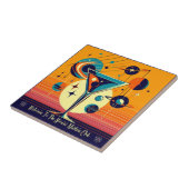 Space Age Willkommen im Atomi Martini Club Fliese (Seite)