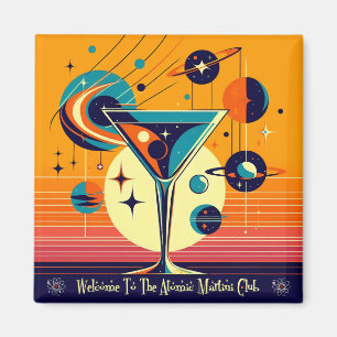 Space Age Willkommen im Atomi Martini Club Magnet