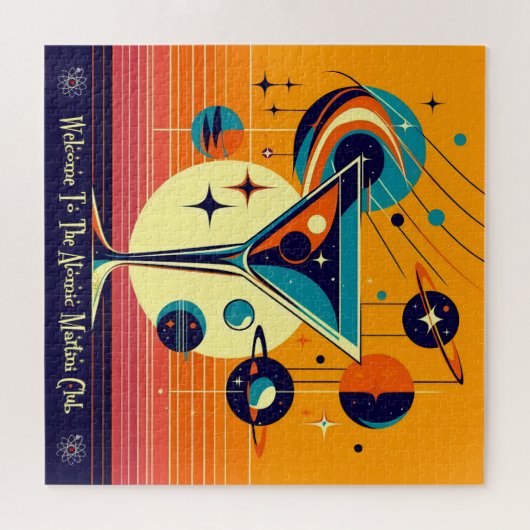 Space Age Willkommen im Atomi Martini Club Puzzle (Horizontal)