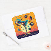 Space Age Willkommen im Atomi Martini Club Quadratischer Aufkleber (Umschlag)