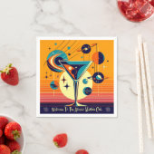 Space Age Willkommen im Atomi Martini Club Serviette (Beispiel)