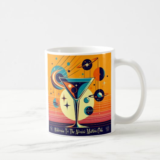 Space Age Willkommen im Atomic Martini Club Kaffeetasse (Rechts)