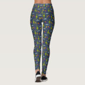Space Aiens und Flying Saucers Sci-Fi Themed Leggings (Rückseite)
