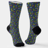 Space Aiens und Flying Saucers Sci-Fi Themed Socken (Gewinkelt)