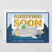 Space Alien Baby Shower Einladung (Vorderseite)