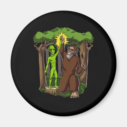 Space Alien Bigfoot Mystery Conspiracy Theorie Magnet (Vorne)