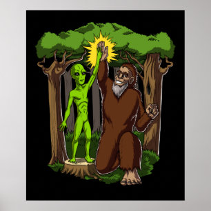 Space Alien Bigfoot Mystery Conspiracy Theorie Poster
