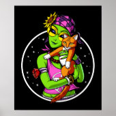 Space Alien Cat Niedlich Kitten Poster (Vorne)
