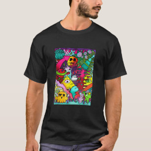 Space Alien Doodle Art Niedlich Comic Monster Illu T-Shirt