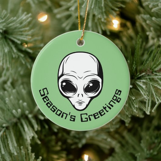 Space Alien Extraterrestrial Sein Keramik Ornament (Baum)