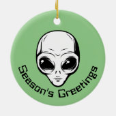 Space Alien Extraterrestrial Sein Keramik Ornament (Hinten)