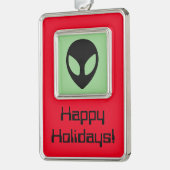 Space Alien Extraterrestrial Sein Rahmen-Ornament Silber (Links)