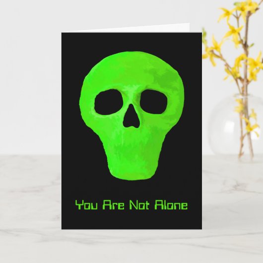 Space Alien Face Funny Green Black UFO wird gut Karte (Gelbe Blume)