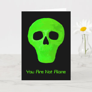 Space Alien Face Funny Green Black UFO wird gut Karte