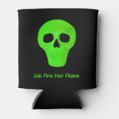 Space Alien Face Neon Green Black UFO Dosenkühler (Vorderseite)