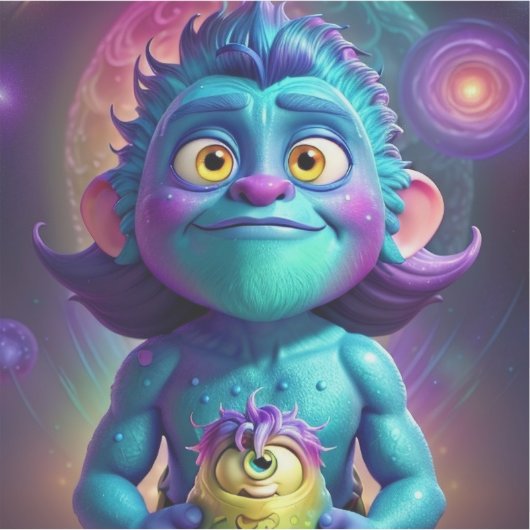 Space Alien & Friend Aufkleber (Vorderseite)