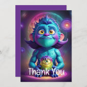 Space Alien & Friend Dankeskarte (Vorne/Hinten)