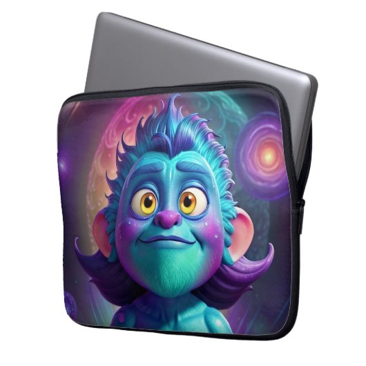 Space Alien & Friend Laptopschutzhülle (Vorderseite Links)