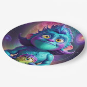 Space Alien & Friend Pappteller (Schrägansicht)