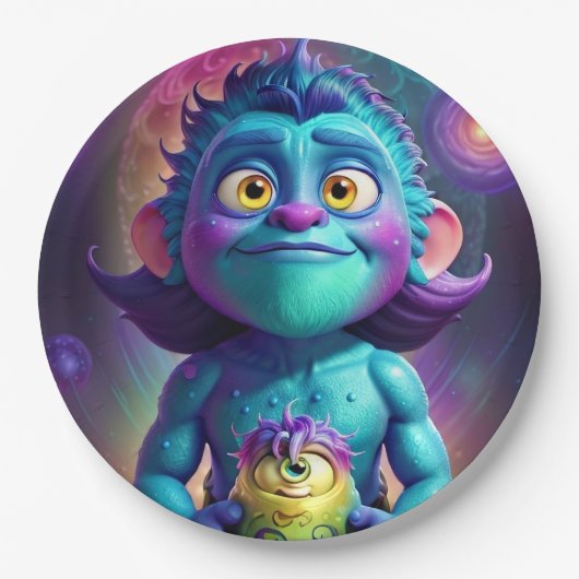 Space Alien & Friend Pappteller (Vorderseite)