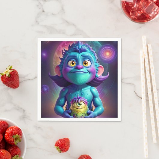 Space Alien & Friend Serviette (Beispiel)