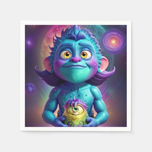 Space Alien & Friend Serviette (Vorderseite)