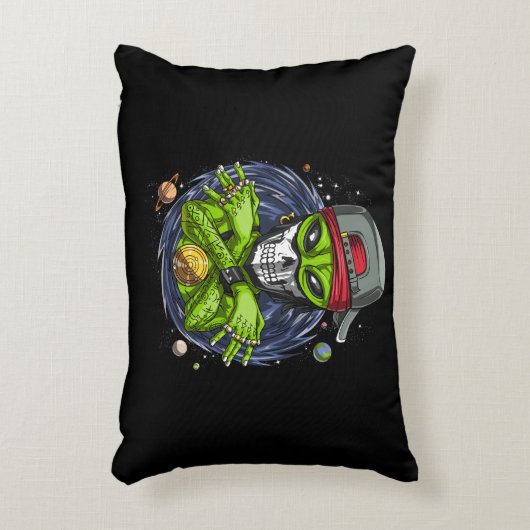 Space Alien Gangstа UFO Extraterrestrials Rapper Dekokissen (Vorderseite(Vertikal))