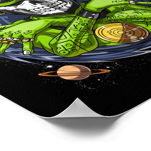 Space Alien Gangstа UFO Extraterrestrials Rapper Poster (Ecke)