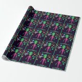 Space Alien Happy Birthday NAME AGE Niedlich Wrapp Geschenkpapier (Ungerollt)