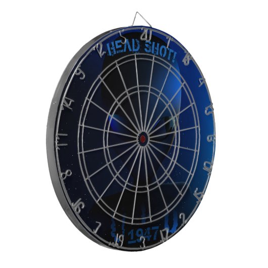 Space Alien "HEAD SHOT!" Dartscheibe (Vorderseite Links)