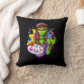 Space Alien Hippie Painting Artist Kissen (Decke)