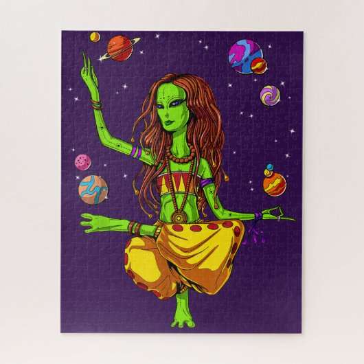 Space Alien Hippie Yoga Zen Meditation Psychedelic Puzzle (Vertikal)