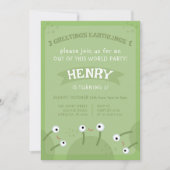 Space Alien Invitation for Birthday Party UFO Einladung (Vorderseite)