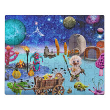 Space Alien Jigsaw Puzzle Planet Kinder Kindergesc