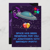 Space Alien Kindergeburtstag Party Einladung (Vorne/Hinten)