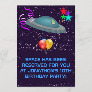 Space Alien Kindergeburtstag Party Einladung