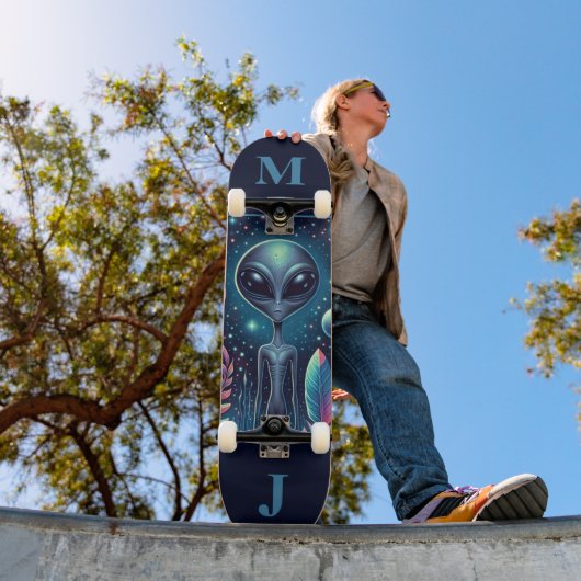 Space Alien Personalized Skateboard (Außenbereich 1)