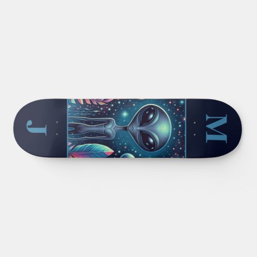 Space Alien Personalized Skateboard (Horizontal)