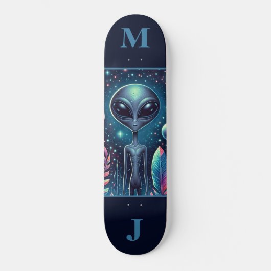 Space Alien Personalized Skateboard (Vorderseite)