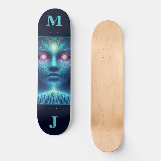 Space Alien Personalized Skateboard (Vorderseite)
